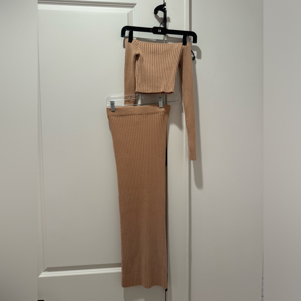 Princess Polly ribbed brown set